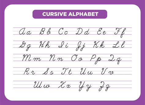 Cursive Alphabet [Letters A to Z, Worksheets and Tutorials].